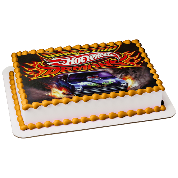 Mattel Hot Wheels Drag Strip Demons Edible Cake Topper Image ABPID09217
