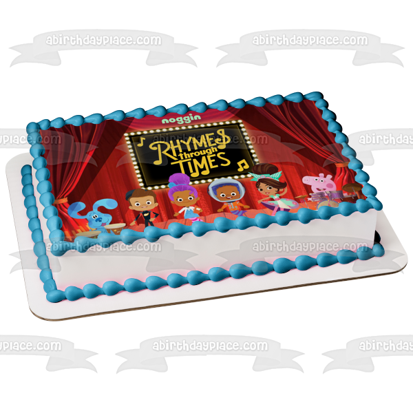 Rhymes Through Times Blue Edible Cake Topper Image ABPID53859