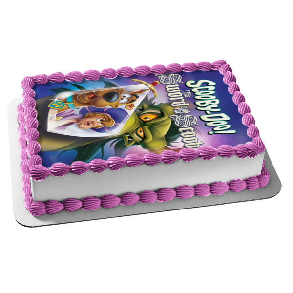 Scooby-Doo! The Sword and the Scoob Shaggy Green Dragon Edible Cake Topper Image ABPID53912