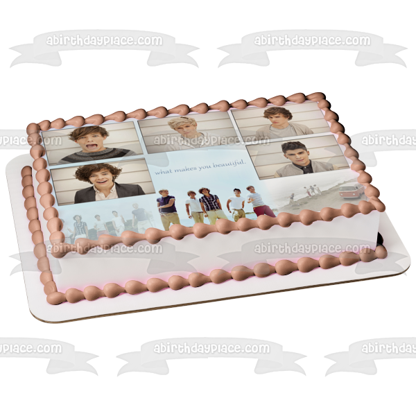 One Direction What Makes You Beautiful Edible Cake Topper Image ABPID09238