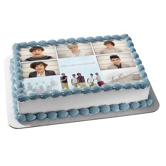 One Direction What Makes You Beautiful Edible Cake Topper Image ABPID09238