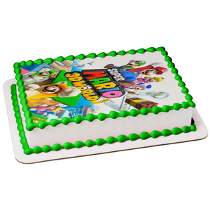 Super Mario 3D World Luigi Toad Princess Peach Edible Cake Topper Image ABPID53945