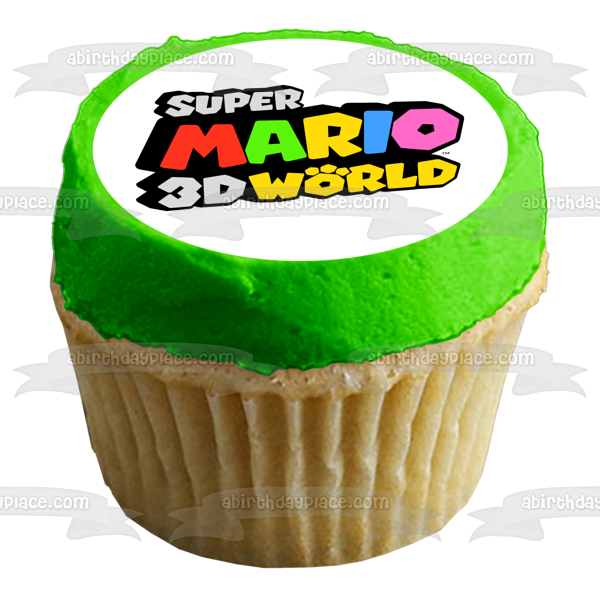 Super Mario 3D World Logo Edible Cake Topper Image ABPID53944