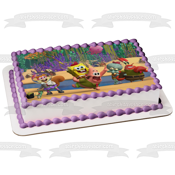 Kamp Koral: SpongeBob’s Under Years Patrick Sandy Mr. Krabs Squidword Edible Cake Topper Image ABPID53861