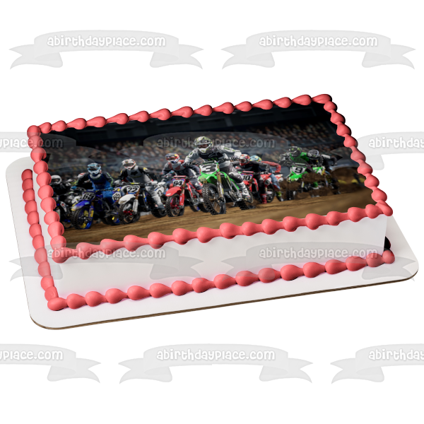 Monster Energy Supercross: The Official Video Game Supercross Bikes Edible Cake Topper Image ABPID53955