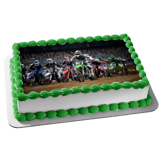 Monster Energy Supercross: The Official Video Game Supercross Bikes Edible Cake Topper Image ABPID53955