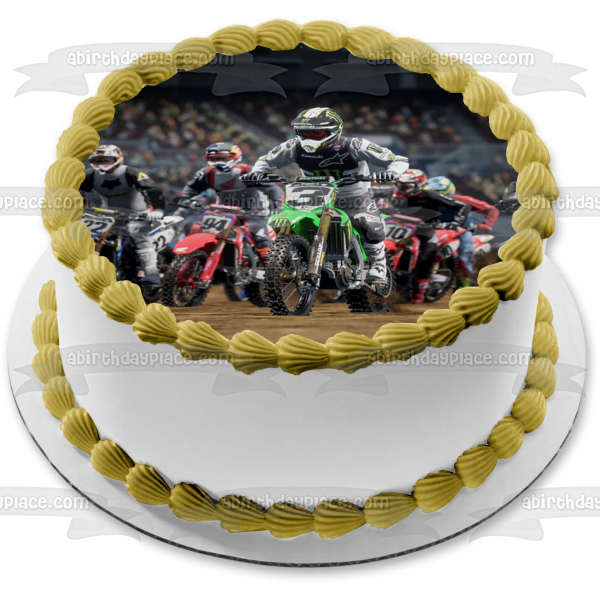 Monster Energy Supercross: The Official Video Game Supercross Bikes Edible Cake Topper Image ABPID53955