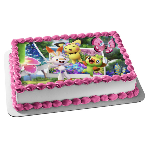 Pokemon Snap Butterfree Squirtle Edible Cake Topper Image ABPID53963