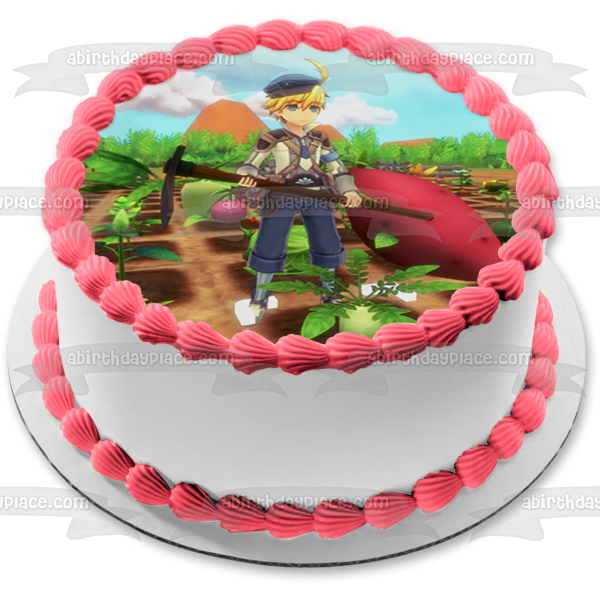 Rune Factory 5 Ares Gardening Edible Cake Topper Image ABPID53967