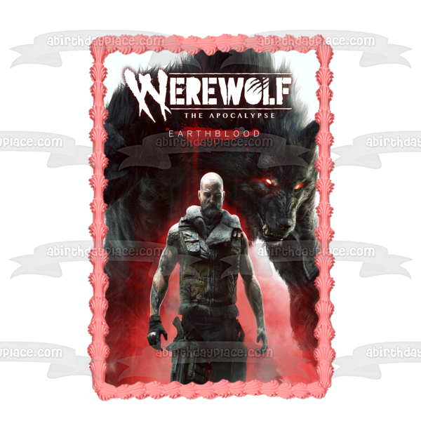 Werewolf: The Apocalypse-Earthblood Game Cover Cahal Edible Cake Topper Image ABPID53988