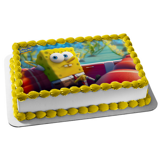 The Spongebob Movie: Sponge on the Run Spongebob In a Car Edible Cake Topper Image ABPID54007