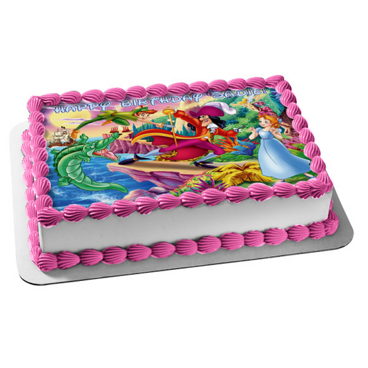 Peter Pan Captain Hook Wendy Tock Edible Cake Topper Image ABPID01106