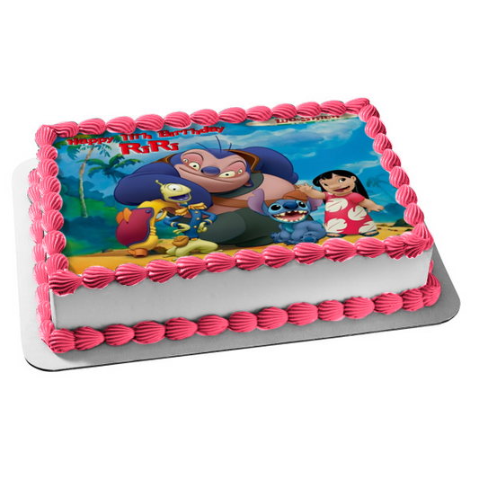 Imagen de decoración comestible para tarta de Lilo &amp; Stitch Friends Jumba Jookiba Pleakley ABPID52229 