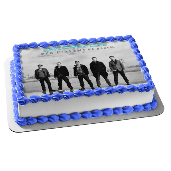 New Kids on the Block 10 Music Band Donnie Jordan Jonathan Joey Danny Edible Cake Topper Image ABPID53026