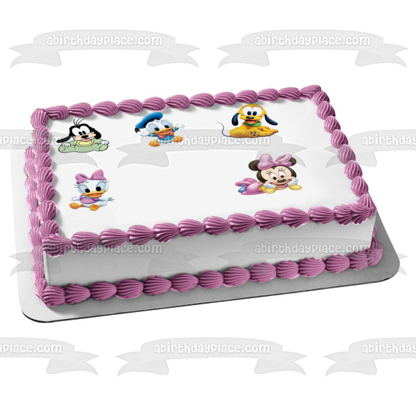 Disney Babies Goofy Pluto Donald Duck Daisy Duck Minnie Mouse Edible Cake Topper Image ABPID09998