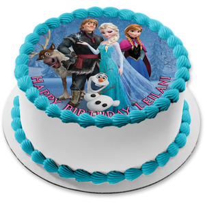 Frozen Anna Elsa Olaf Sven and Kristoff Edible Cake Topper Image ABPID04379