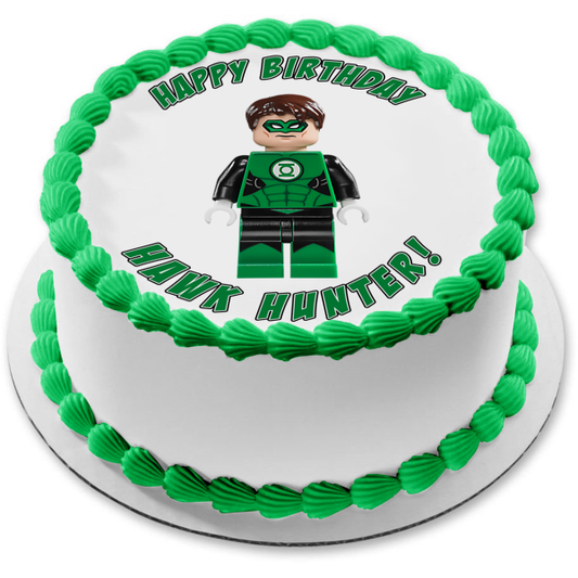 DC Comics LEGO Green Lantern Superhero Edible Cake Topper Image ABPID12261