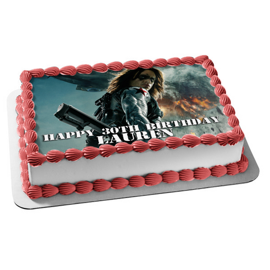 Comics Captain America the Winter Soldier Scene Edible Cake Topper Image ABPID00756