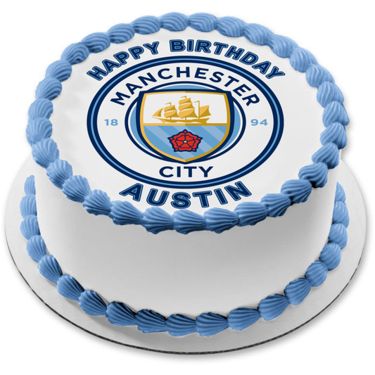 Imagen comestible para tarta con logotipo del Manchester City Football Club ABPID21850 