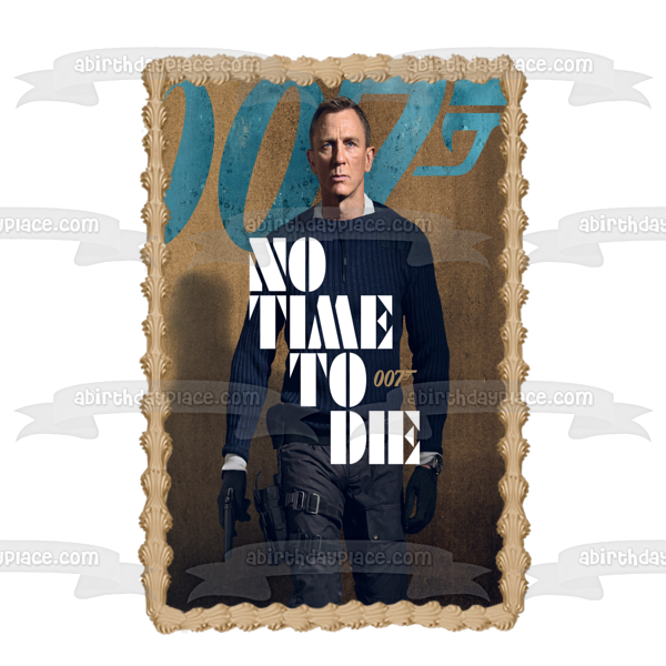 James Bond 007 No Time to Die Movie Poster Edible Cake Topper Image ABPID50886