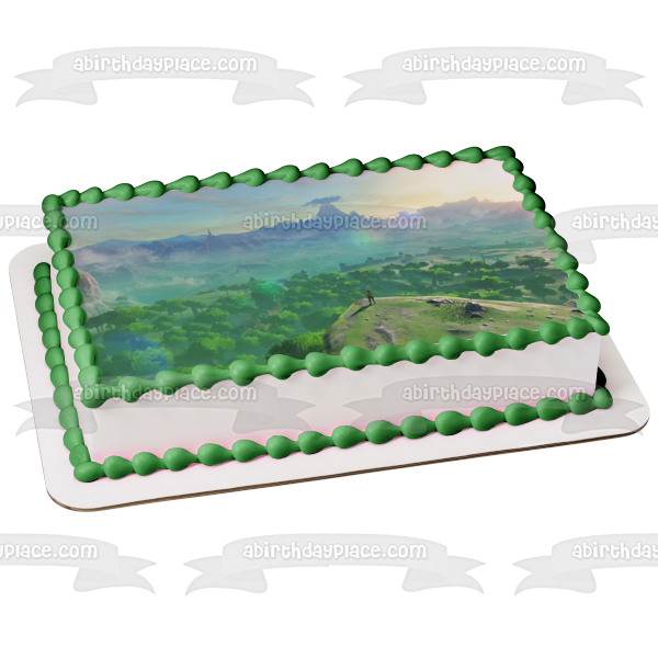 The Legend of Zelda Breath of the Wild Link Hyrule Volcano Edible Cake Topper Image ABPID22358