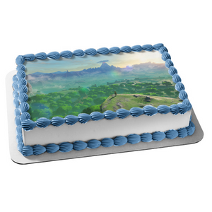 The Legend of Zelda Breath of the Wild Link Hyrule Volcano Edible Cake Topper Image ABPID22358