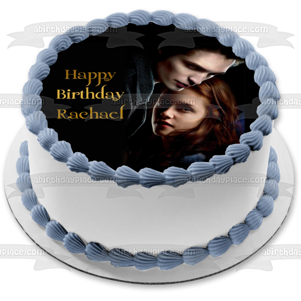 Twilight Bella Swan Edward Cullen Vampires with a Black Background Edible Cake Topper Image ABPID01324