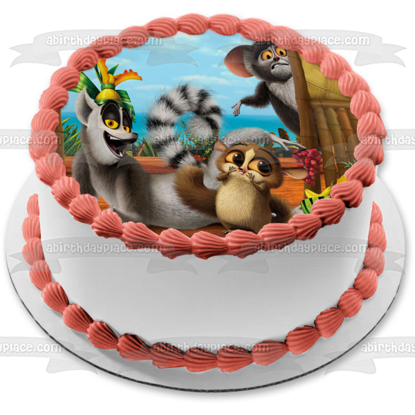 All Hail King Julien Maurice Mort Madagascar Animated Movie TV Show Cartoon Edible Cake Topper Image ABPID53253