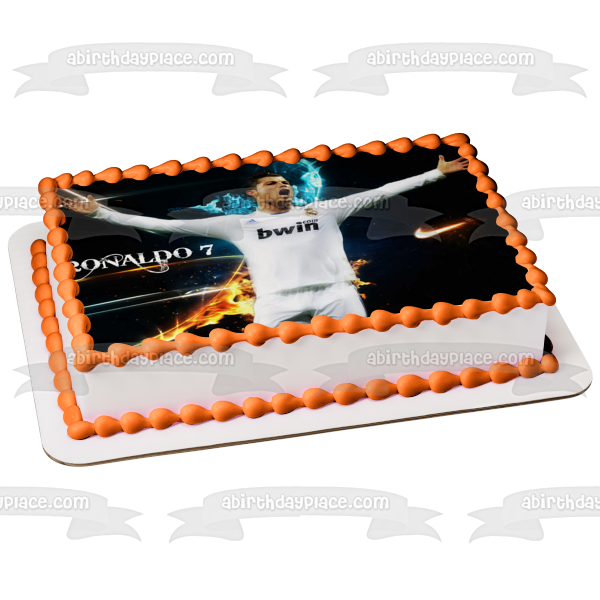 Cristiano Ronaldo Italian Club Juventus Professional Footballer Edible Cake Topper Image ABPID10013