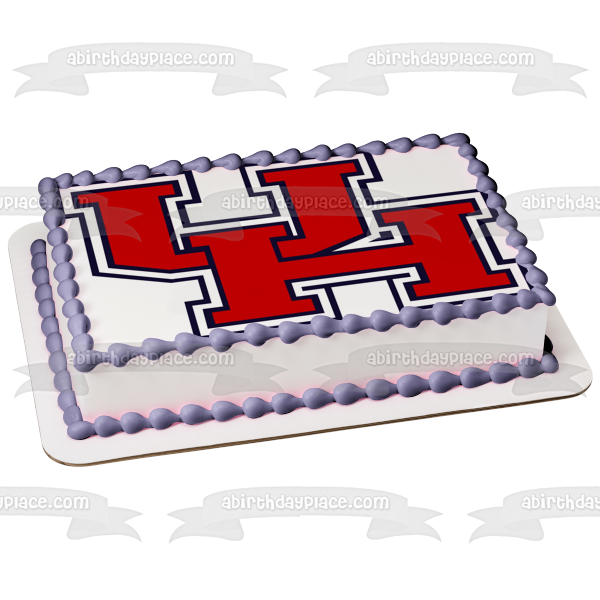 Houston Cougars Uh Logo NCAA Edible Cake Topper Image ABPID10018