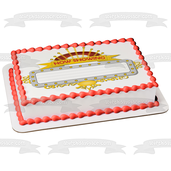Marquee Board Now Showing Edible Cake Topper Image ABPID10066