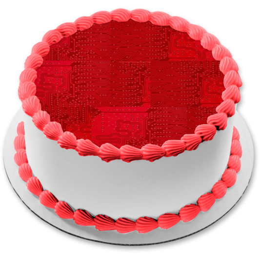 Imagen comestible para decoración de tarta con fondo tejido rojo ABPID10098 