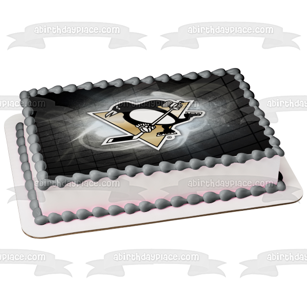 Pittsburgh Penguins Logo Sports Professional Ice Hockey Team Pittsburgh Pennsylvania Metropolitan Division Eastern Conference National Hockey League NHL Edible Cake Topper Image ABPID09290