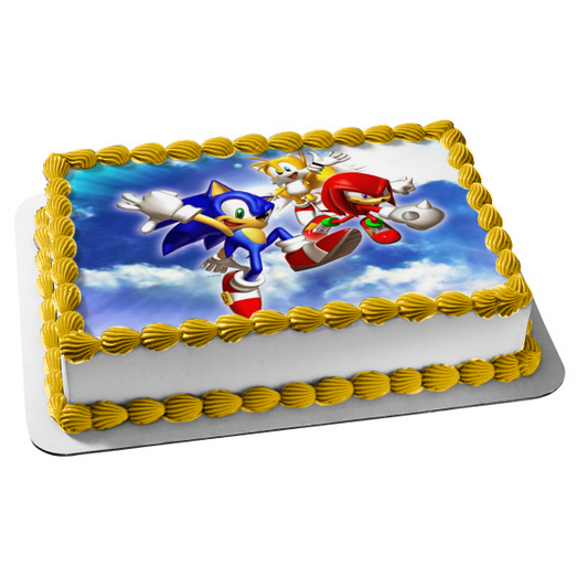 Sonic the Hedgehog Sega Video Game Tails Knuckles Edible Cake Topper Image ABPID09292