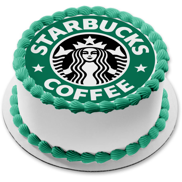 Starbucks Coffee Logo Edible Cake Topper Image ABPID10115