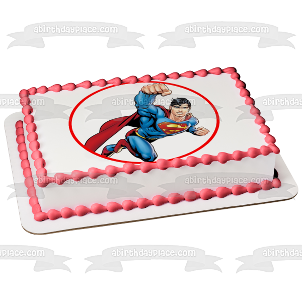 Superman DC Comics Flying Edible Cake Topper Image ABPID09352