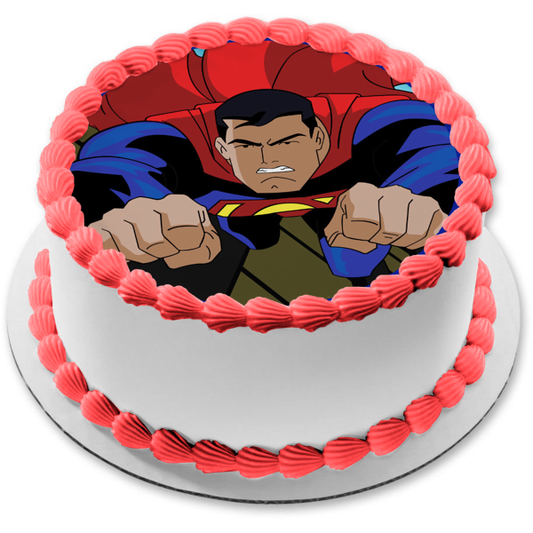 Superman DC Comics Flying Up Edible Cake Topper Image ABPID09354