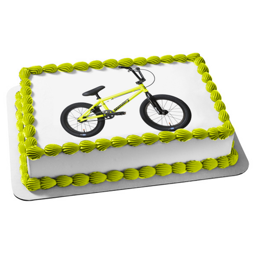 Imagen comestible para tarta comestible de bicicleta amarilla y negra ABPID09371 