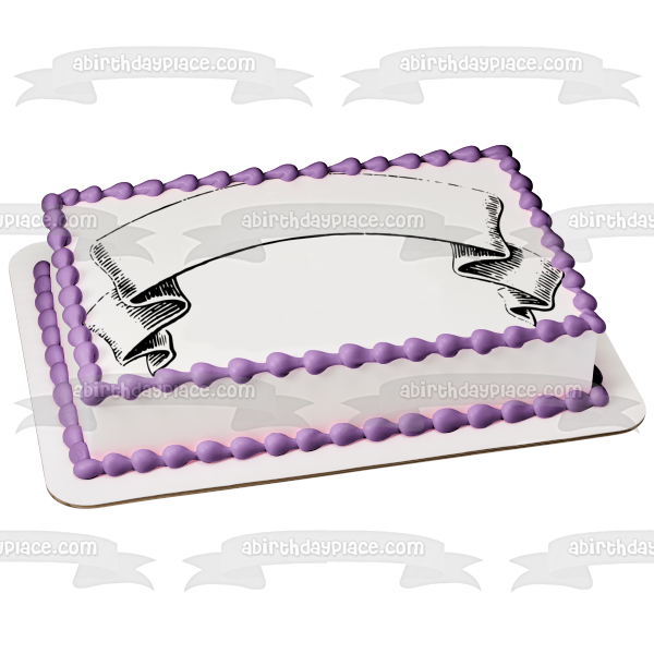 Empty Banner for Custom Message Edible Cake Topper Image ABPID09395