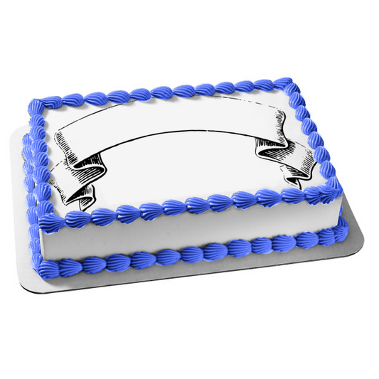 Empty Banner for Custom Message Edible Cake Topper Image ABPID09395