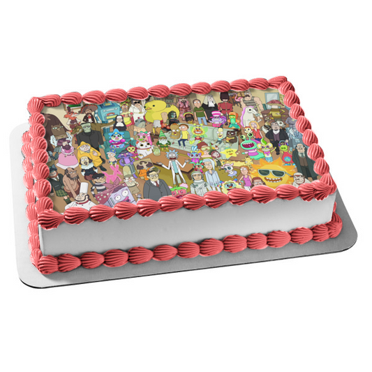 Rick and Morty Various Characters Edible Cake Topper Image ABPID10228
