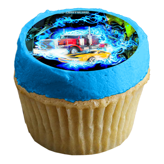 Transformers Optimus Prime Truck Convoy Bumblebee Car Edible Cake Topper Image ABPID10405