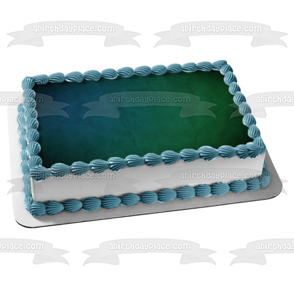 Blue and Green Background Edible Cake Topper Image ABPID10577
