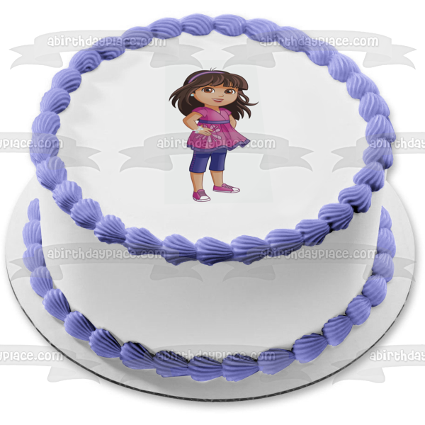Dora and Friends Sparkly Jewlery Edible Cake Topper Image ABPID10325