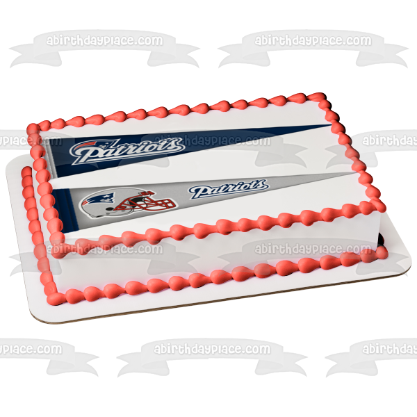 NFL New England Patriots Pennants Logo Edible Cake Topper Image ABPID10954