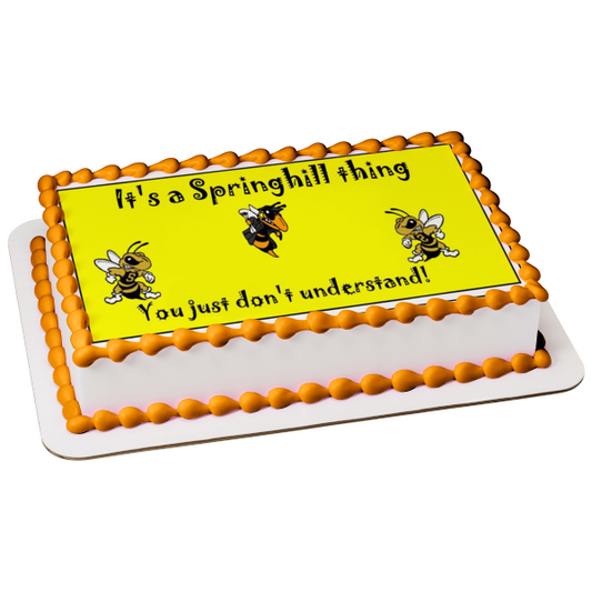 West Virginia State University Bees Edible Cake Topper Image ABPID11004