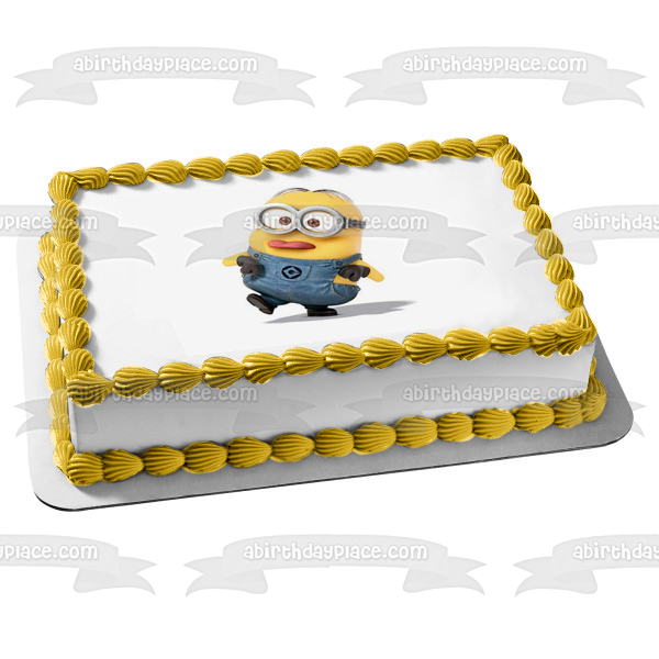 Despicable Me Minion Dave Sticking Tongue Out Edible Cake Topper Image ABPID11044