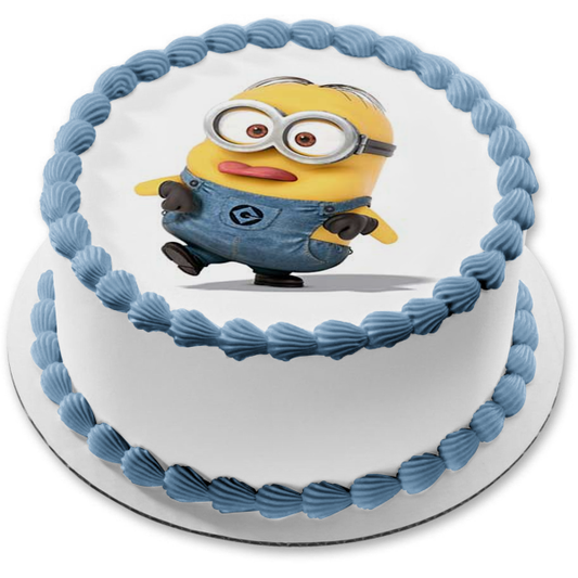 Despicable Me Minion Dave Sticking Tongue Out Edible Cake Topper Image ABPID11044