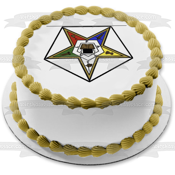 Order of the Eastern Star Symbol Masonic Appendant Body Edible Cake Topper Image ABPID11246
