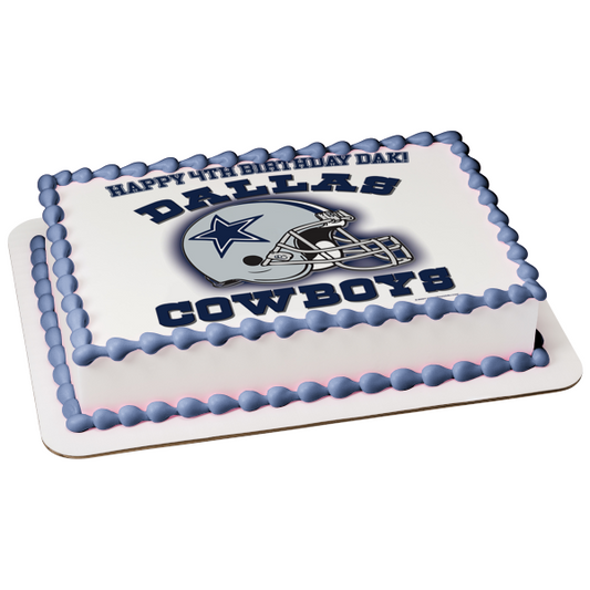 Imagen de decoración comestible para tarta con logotipo de la NFL de los Dallas Cowboys, presentada en 1977, ABPID11074 